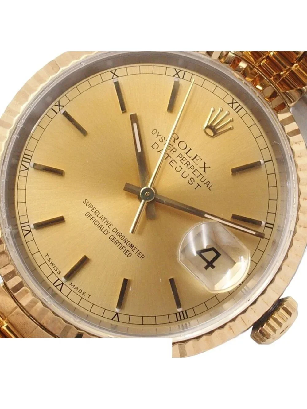 Rolex Datejust Jubilee Bracelet Champagne 18K Yellow Gold SS Watch Automatic